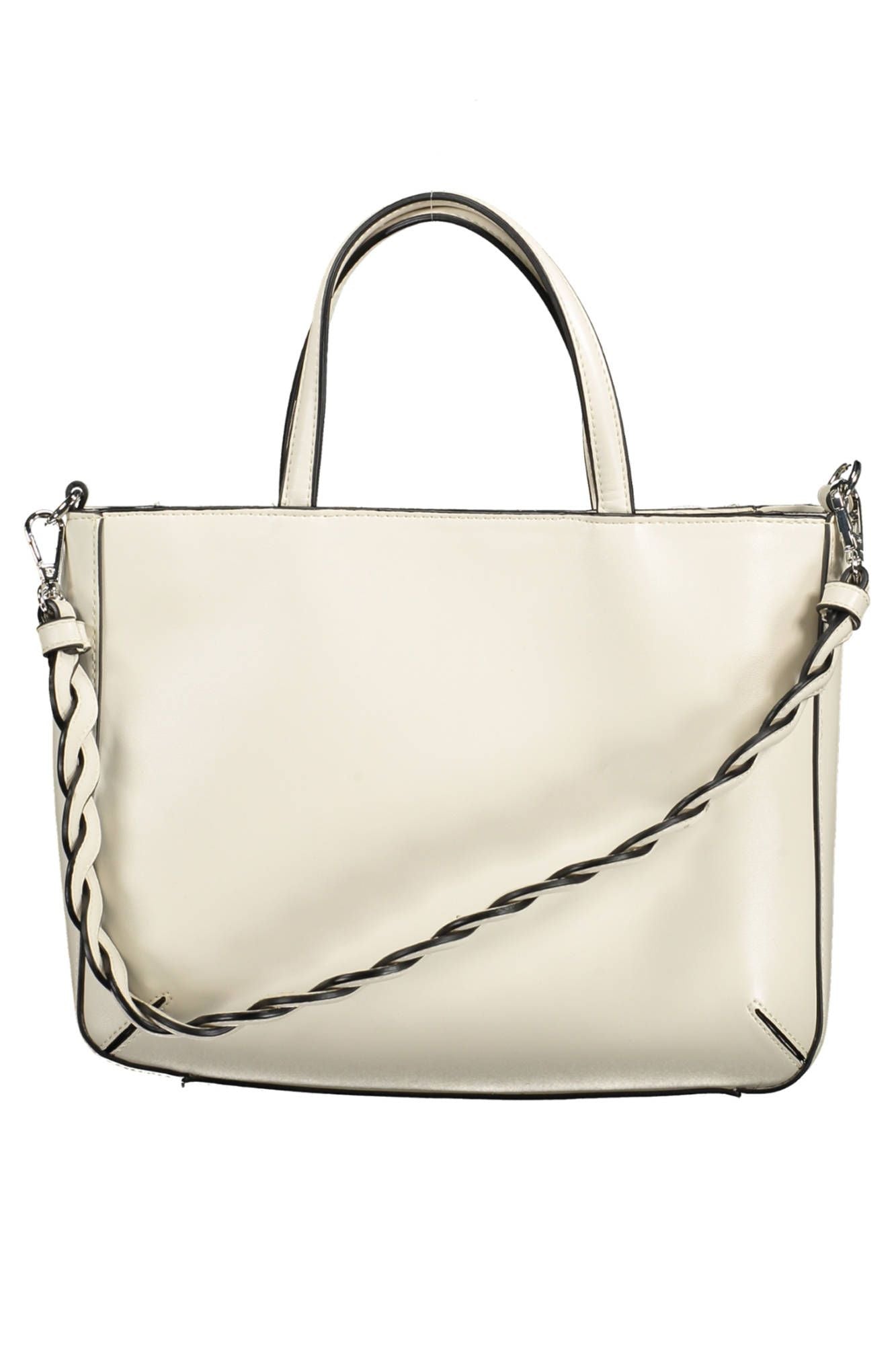 Elegant White Contrast Detail Handbag