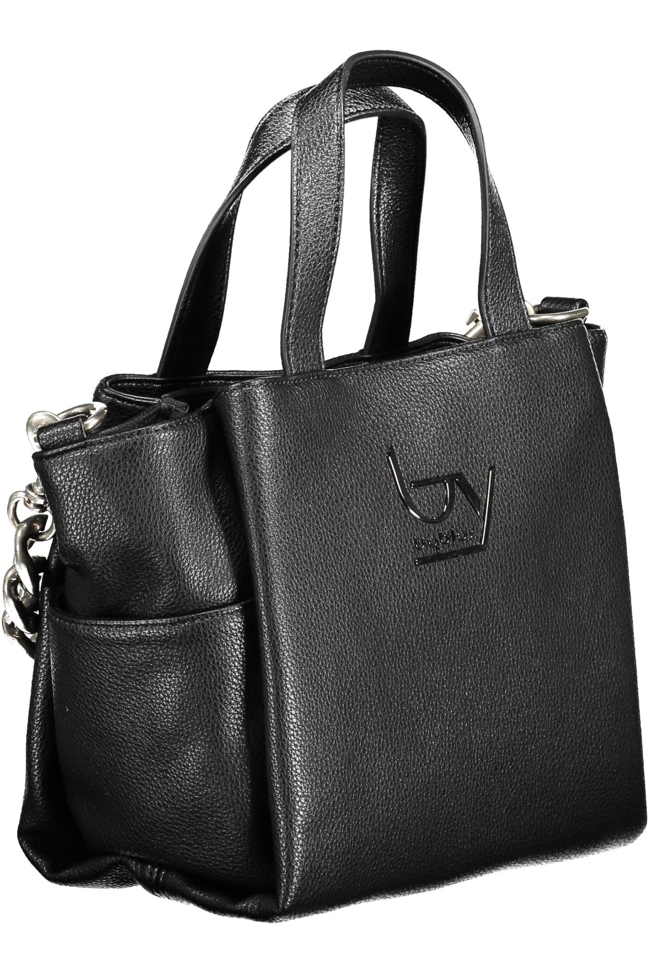 Sleek Black Multi-Pocket Handbag