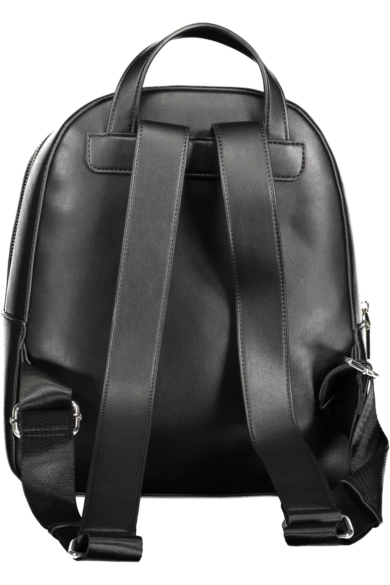 Elegant Black Backpack with Contrasting Details