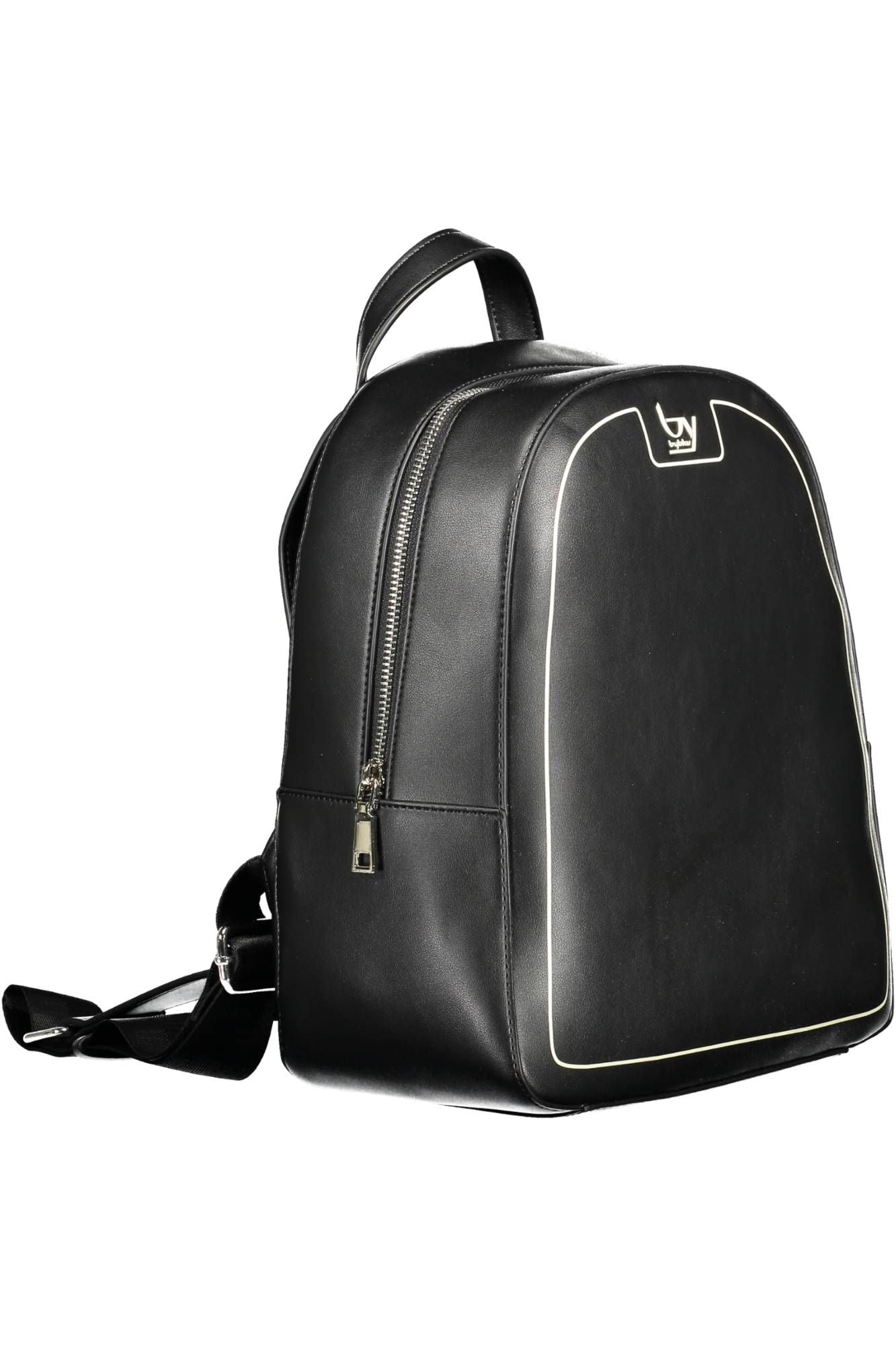 Elegant Black Backpack with Contrasting Details