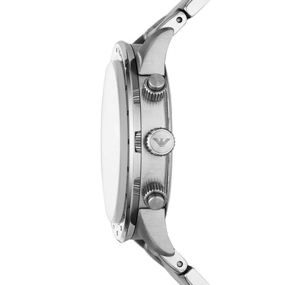 Sleek Silver Steel Chronograph Watch