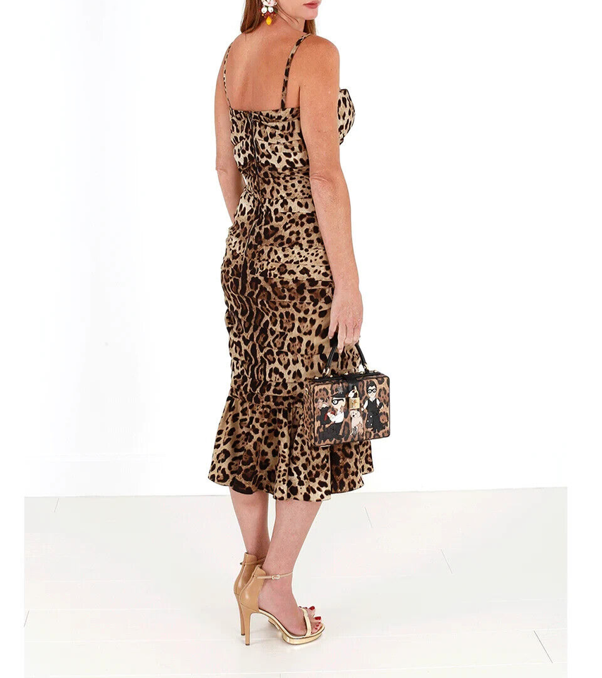 Elegant Leopard Print Cady Dress
