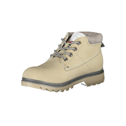 Beige Polyester Boot