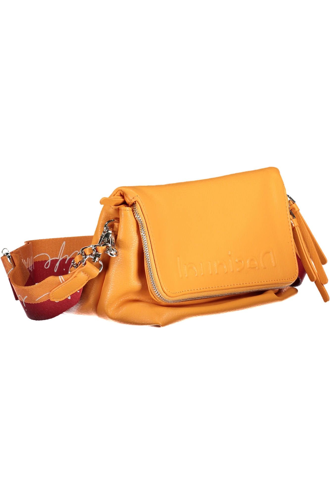 Vibrant Orange Polyurethane Handbag