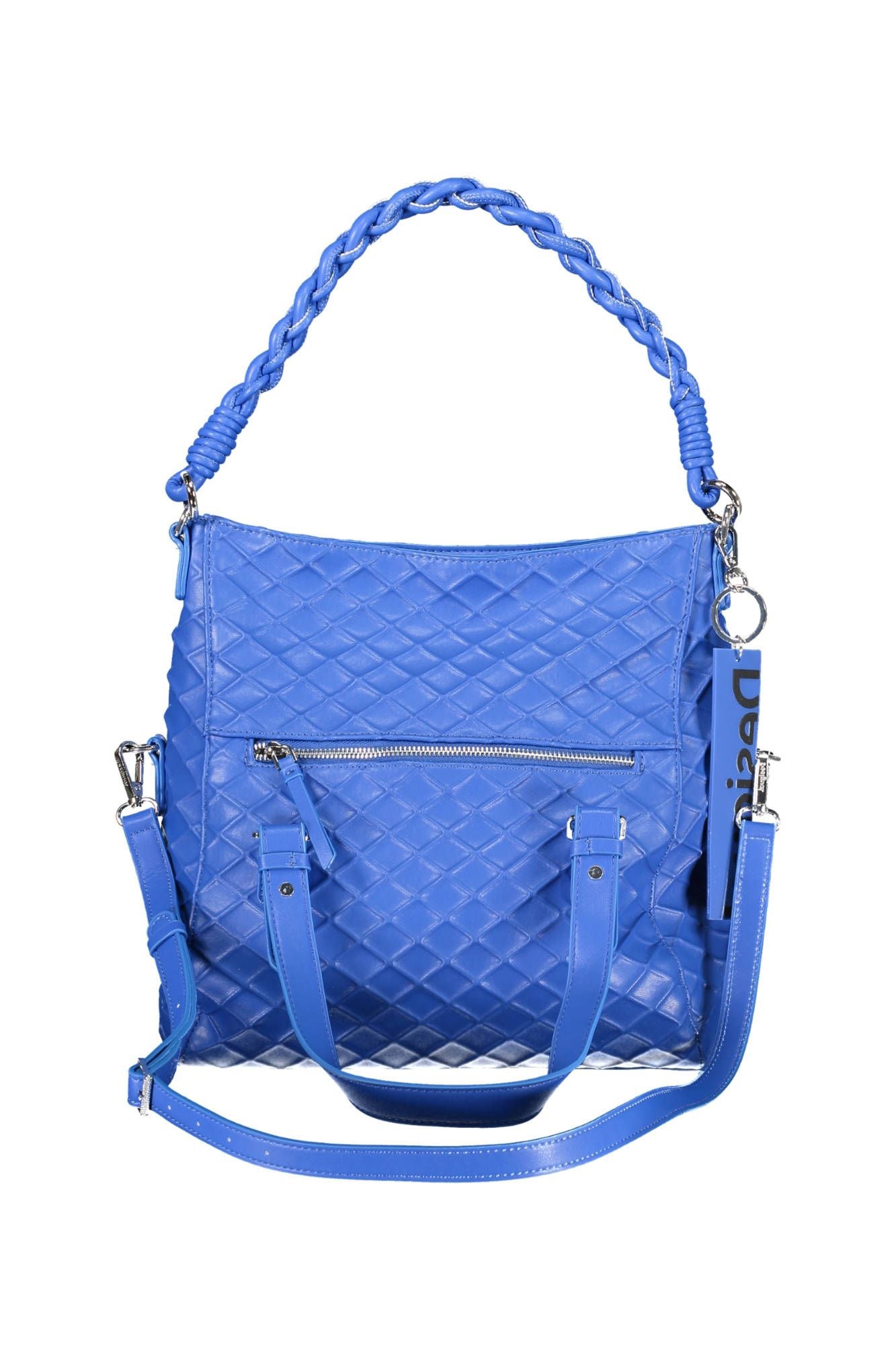 Chic Blue Contrasting Detail Handbag