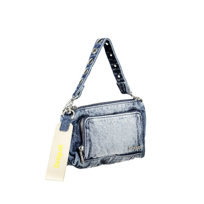 Blue Polyester Handbag