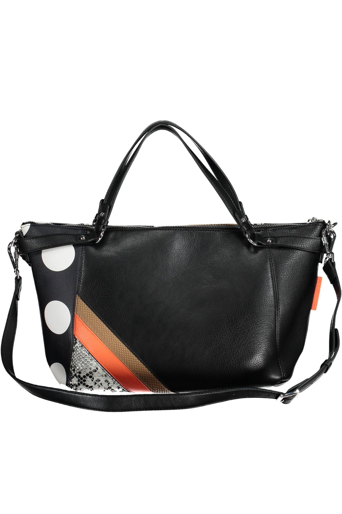 Elegant Black Versatile Handbag with Removable Straps