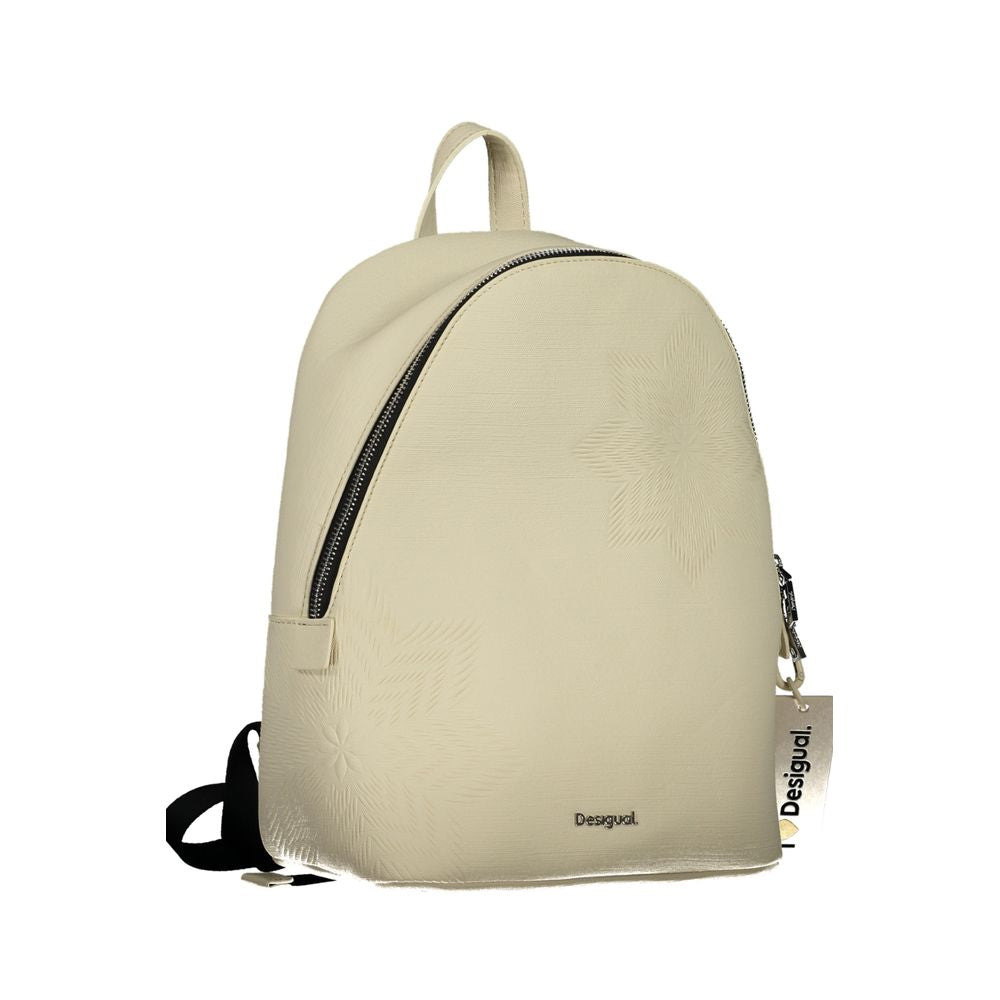 Chic White Contrast Detail Backpack