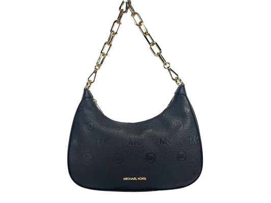 Cora Large Black Pouchette Chain Shoulder Crossbody Bag