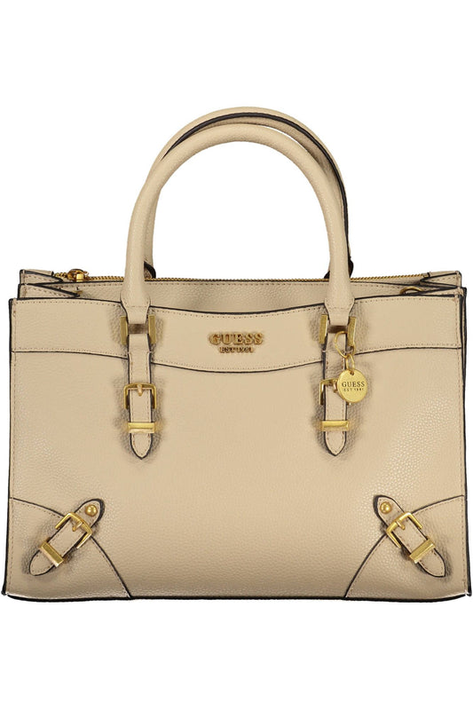 Chic Beige Dual Compartment Handbag