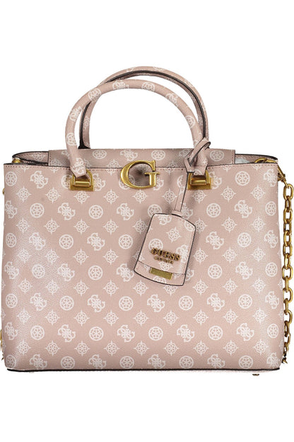 Chic Pink Two-Handle Guess Handbag with Chain Strap