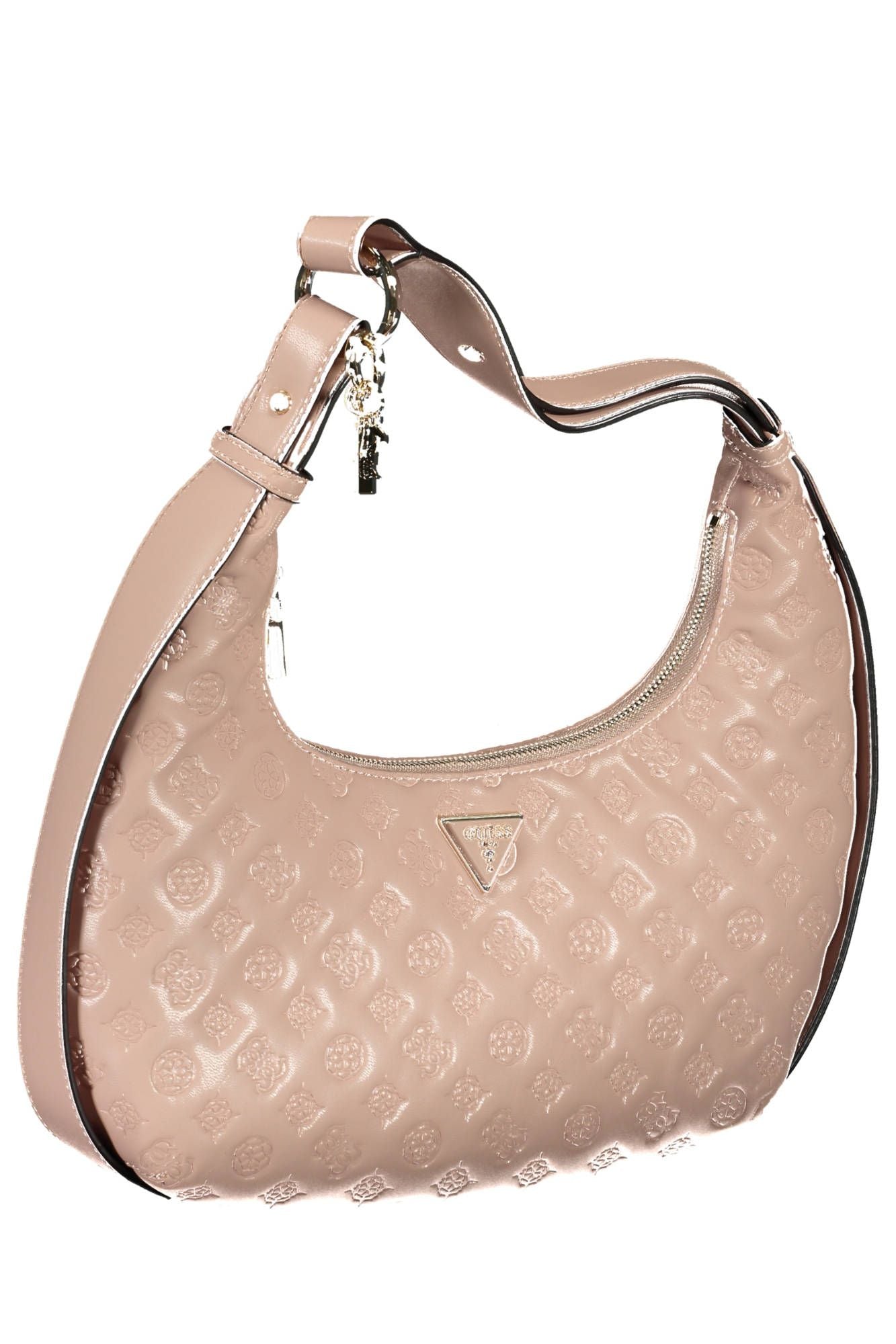 Chic Pink Contrasting Details Shoulder Bag