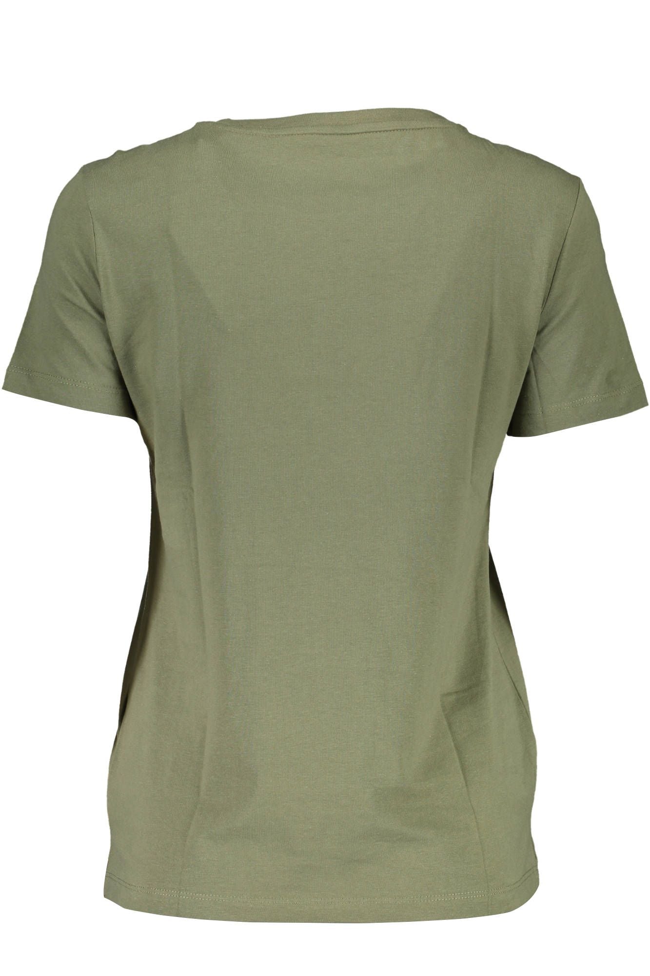 Chic Green Crew Neck Logo Tee