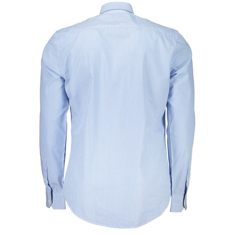 Elegant Light Blue Striped Cotton Shirt