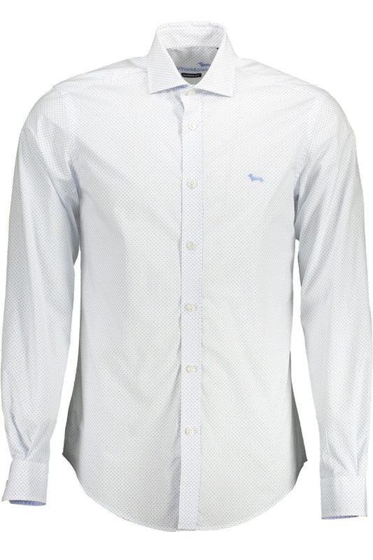Elegant White Cotton Shirt with Contrast Detailing