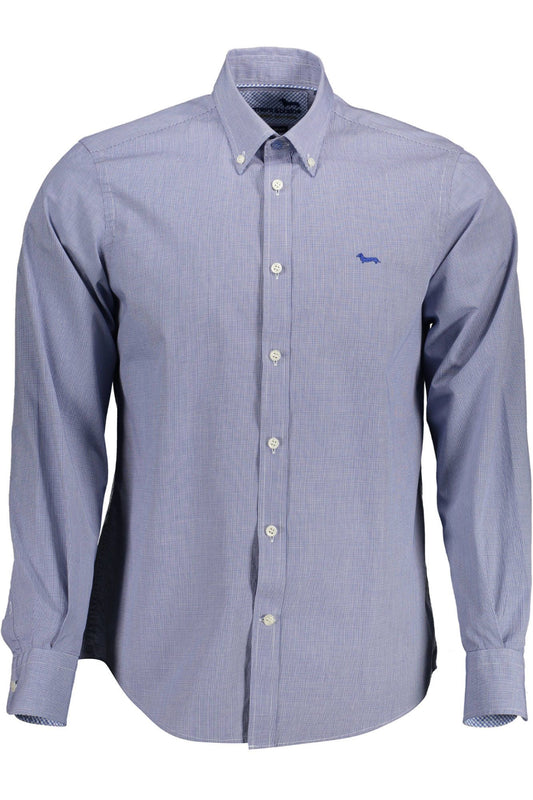 Elegant Blue Long Sleeve Button-Down Shirt
