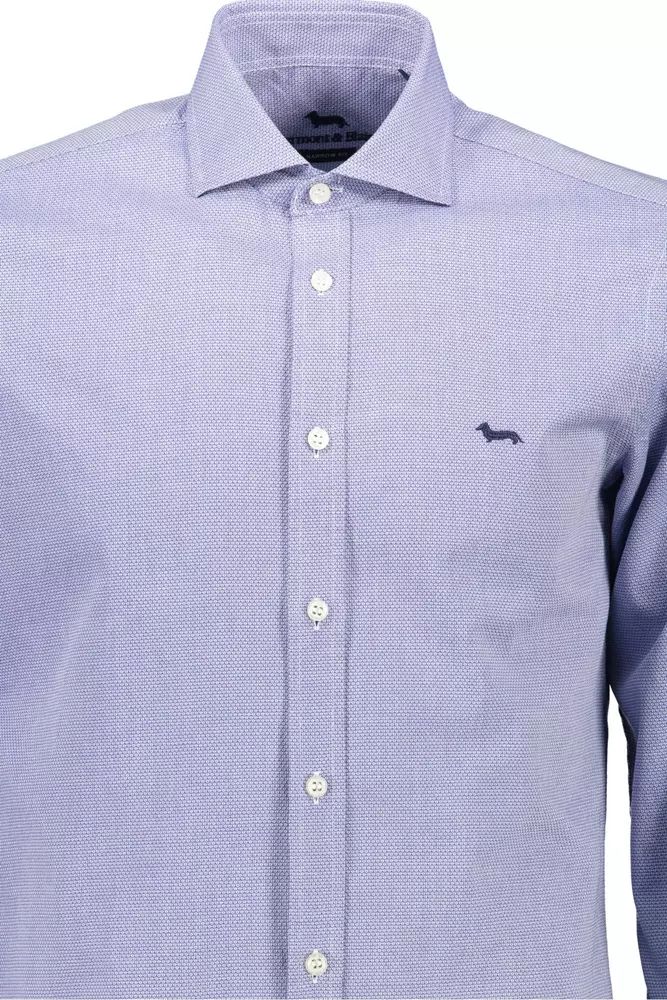 Elegant Blue Narrow Fit Cotton Shirt