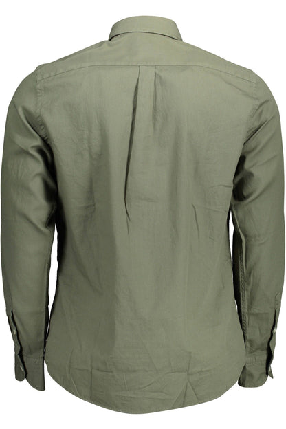 Elegant Green Long Sleeve Button-Down Shirt