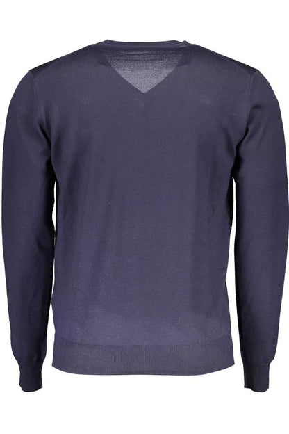 V-Neck Woolen Elegance Sweater - Sky Blue