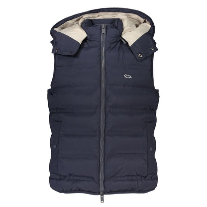Sleek Sleeveless Zip Jacket with Removable Hood