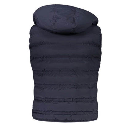 Sleek Sleeveless Zip Jacket with Removable Hood