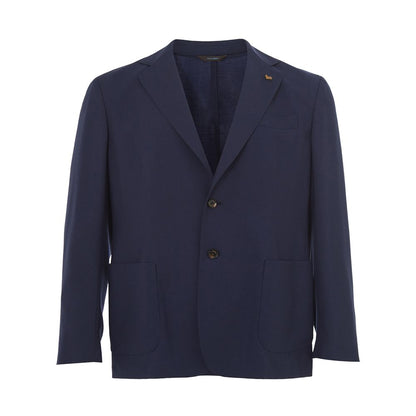 Elegant Blue Cashmere Jacket
