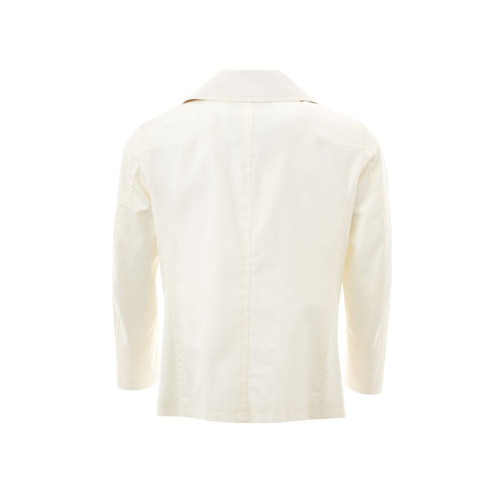 Elegant White Cotton Jacket for Men