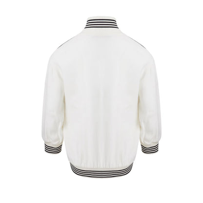 Elegant Cotton Knit White Sweater
