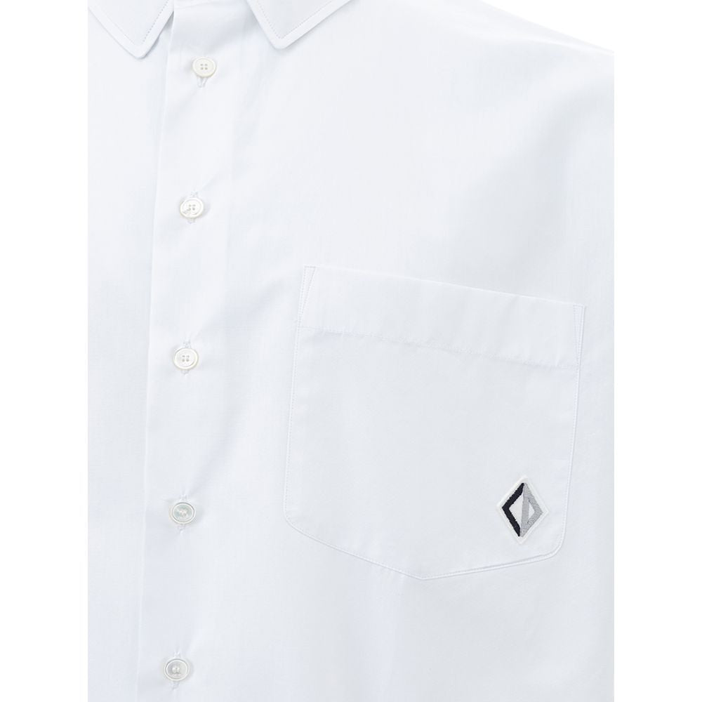 Elegant White Cotton Designer Shirt