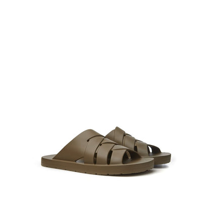 Elevated Elegance in Brown Cotton Sandals