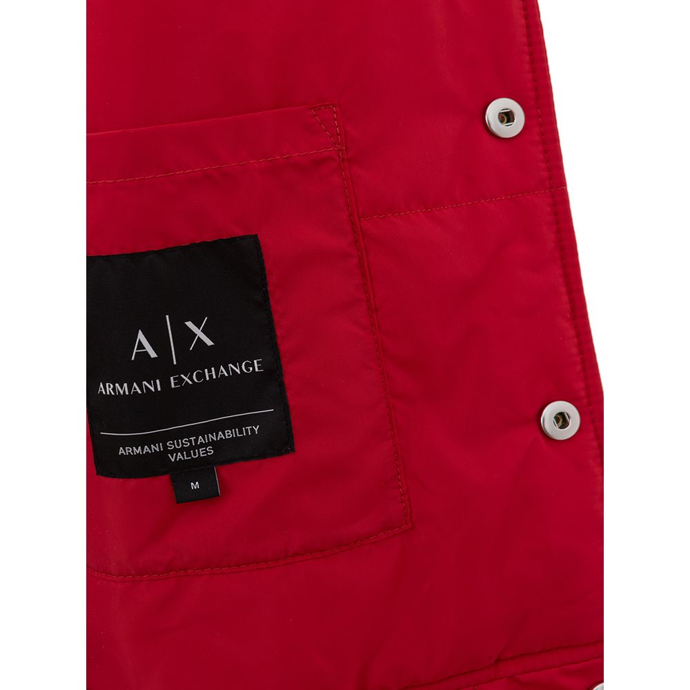 Vibrant Red Polyester Jacket for Men