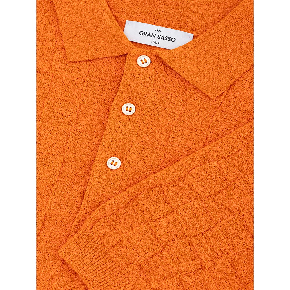 Chic Orange Cotton Polo for the Modern Gentleman