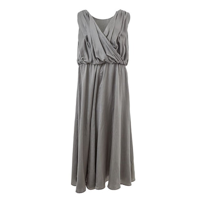 Elegant Silk Gray Dress - Timeless Elegance