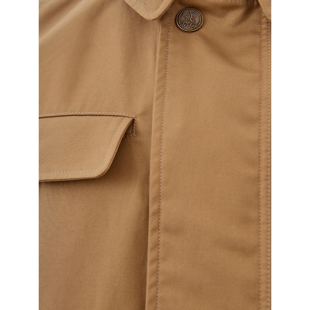 Elegant Cotton Brown Jacket for Men
