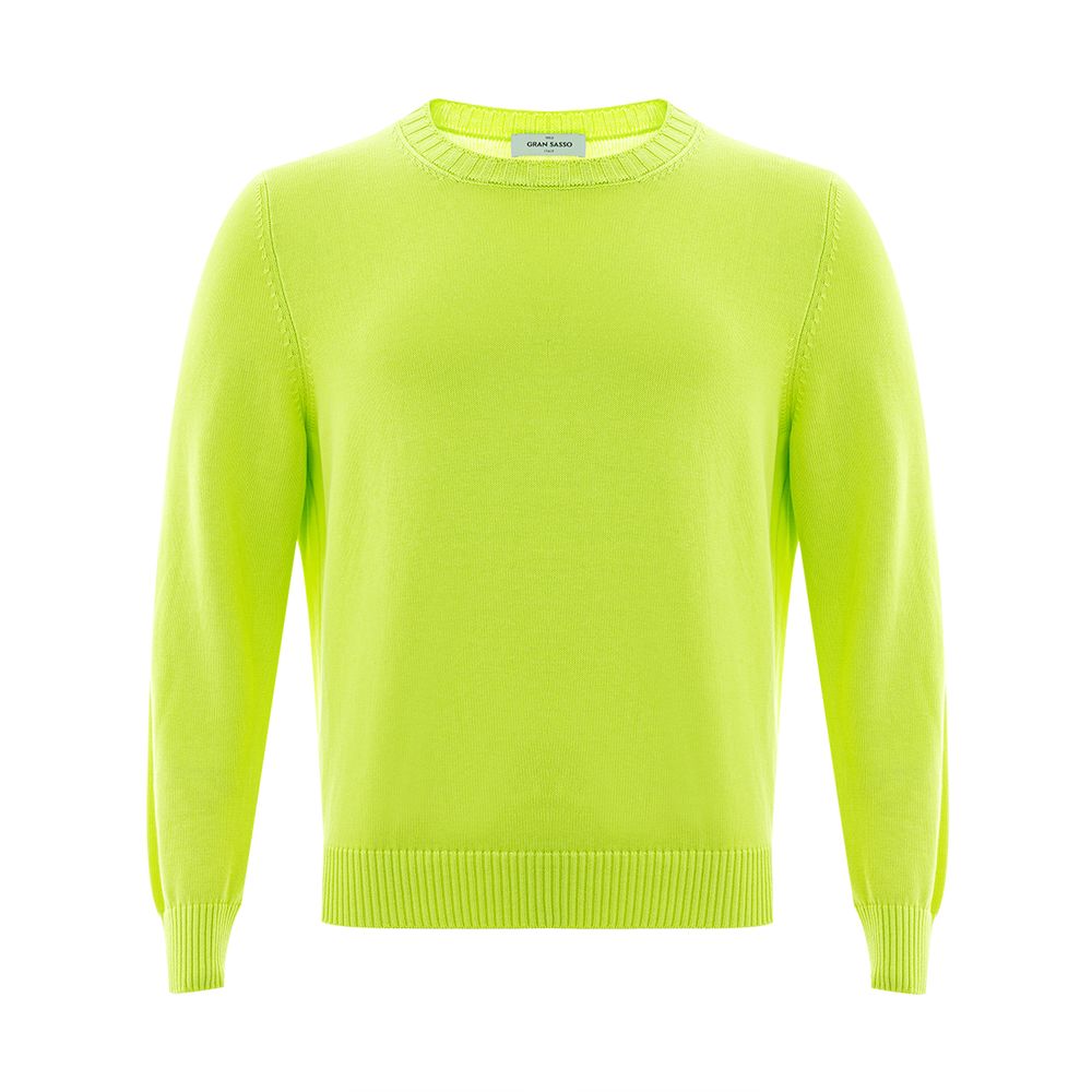 Radiant Yellow Italian Cotton Sweater for Men