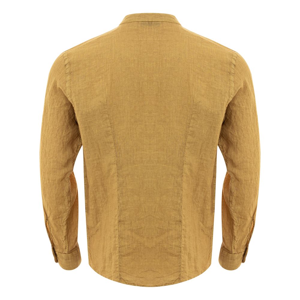 Gold Linen Elegance Men's Shirt