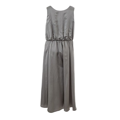 Elegant Silk Gray Dress - Timeless Elegance