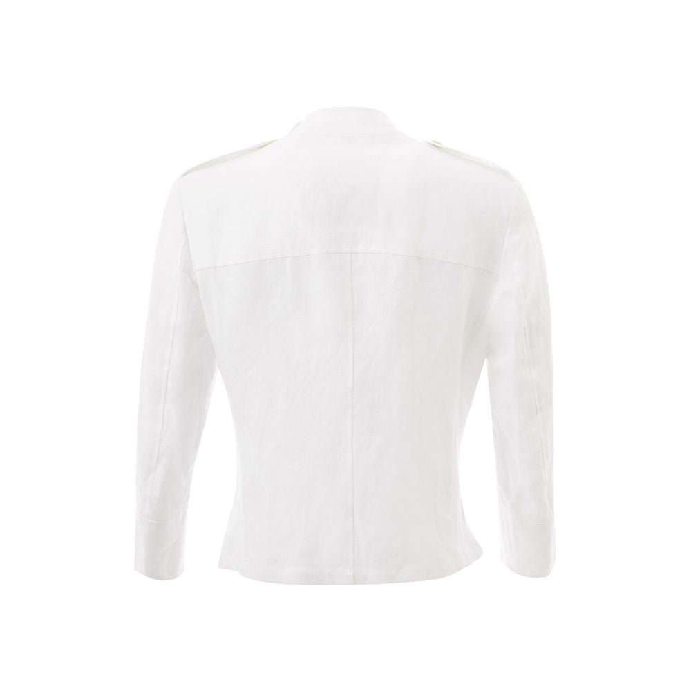 Pristine White Italian Linen Jacket