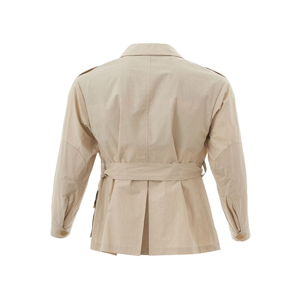 Elegant Beige Cotton Jacket for Stylish Women