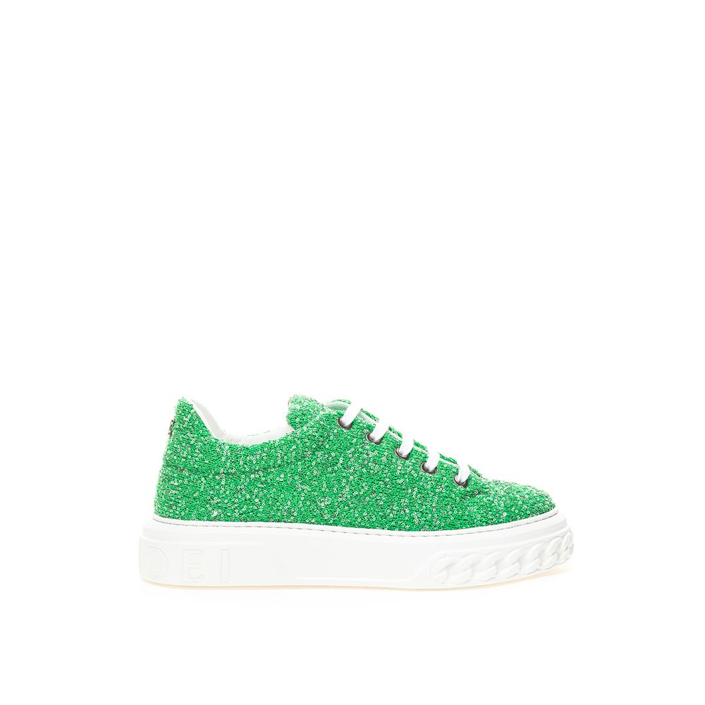 Emerald Elegance Leather Sneakers