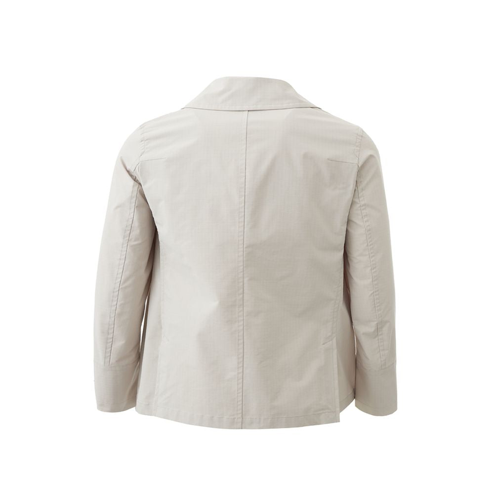 Pristine White Polyester Jacket