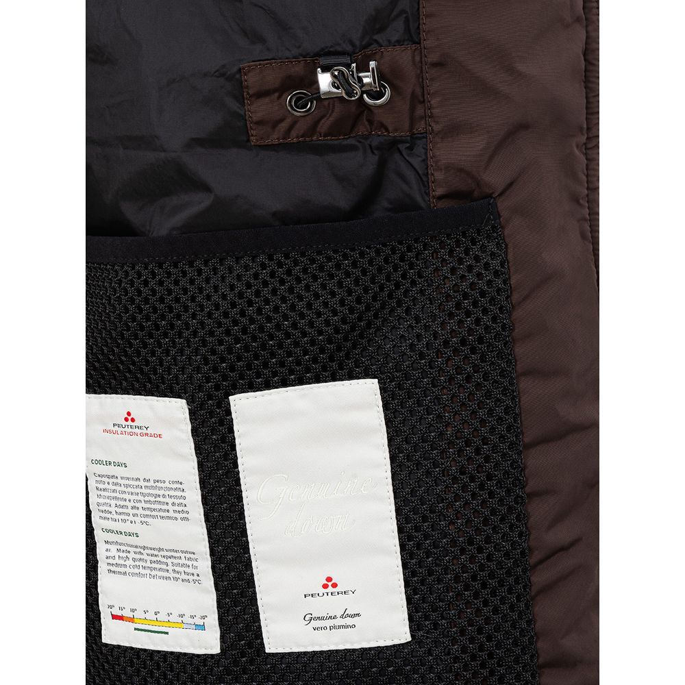 Sophisticated Brown Polyamide Jacket for Men