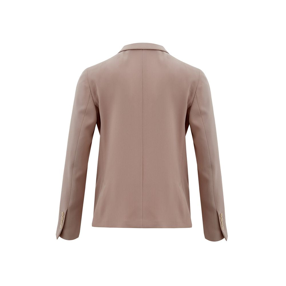 Elegant Gray Italian Polyester Jacket for Women