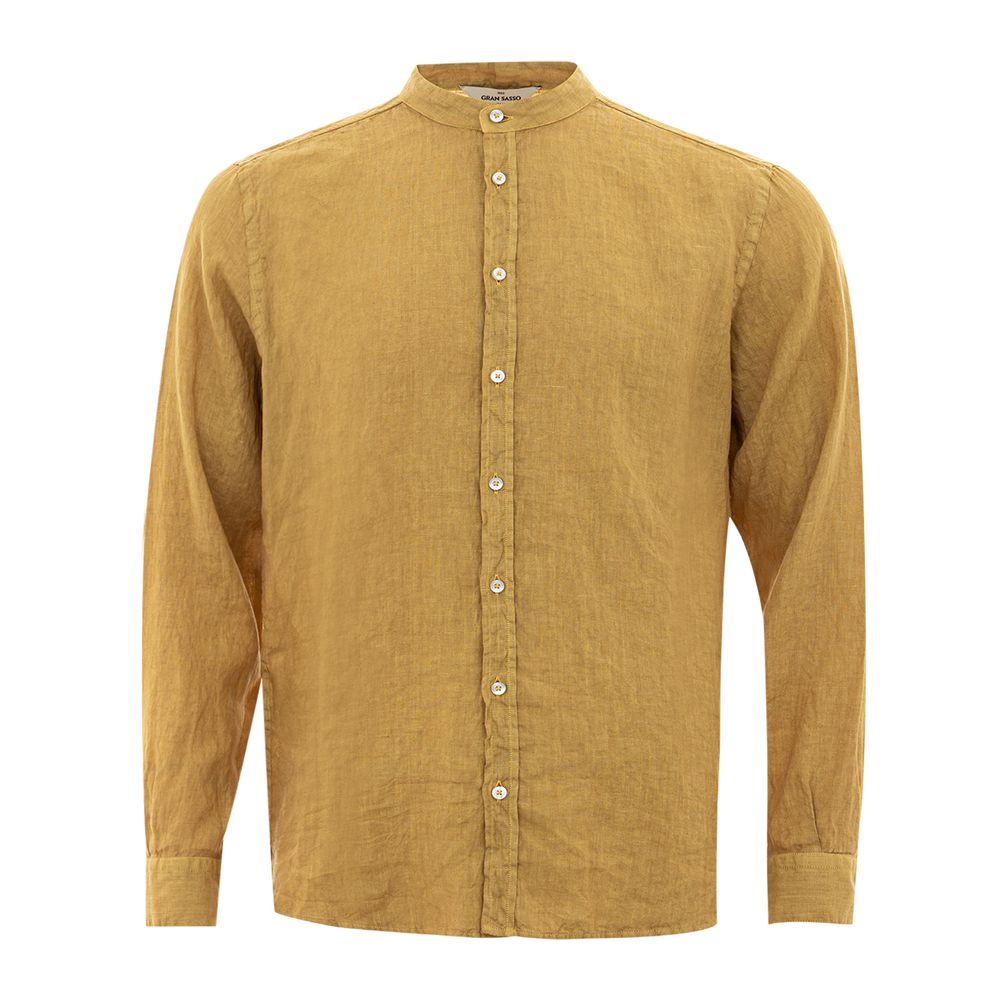 Gold Linen Elegance Men's Shirt