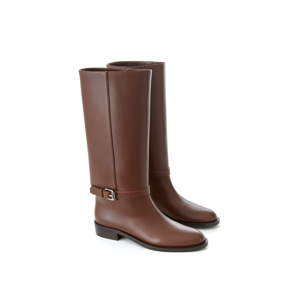 Elegant Leather Boots in Rich Brown