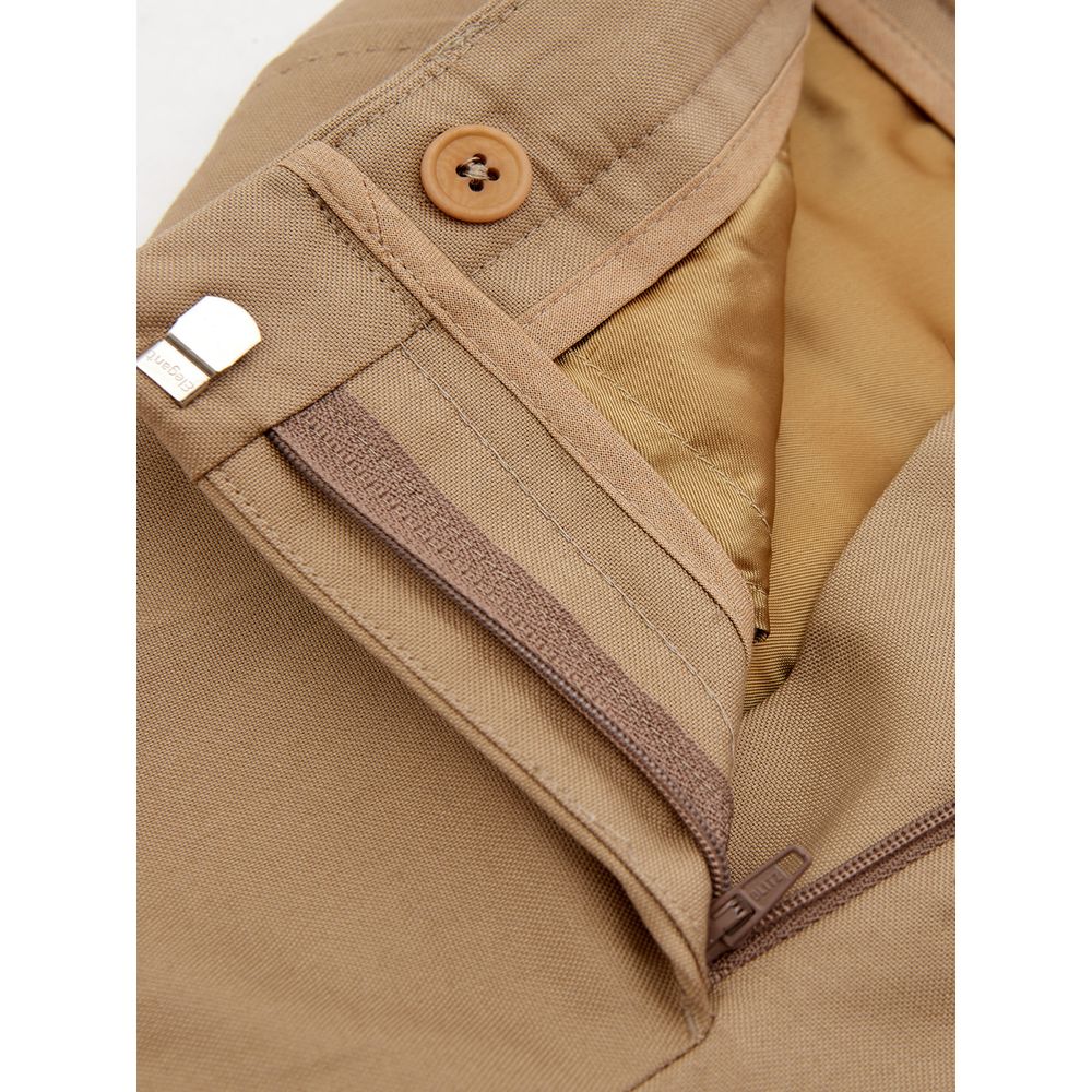 Elegant Brown Cotton Trousers for Women