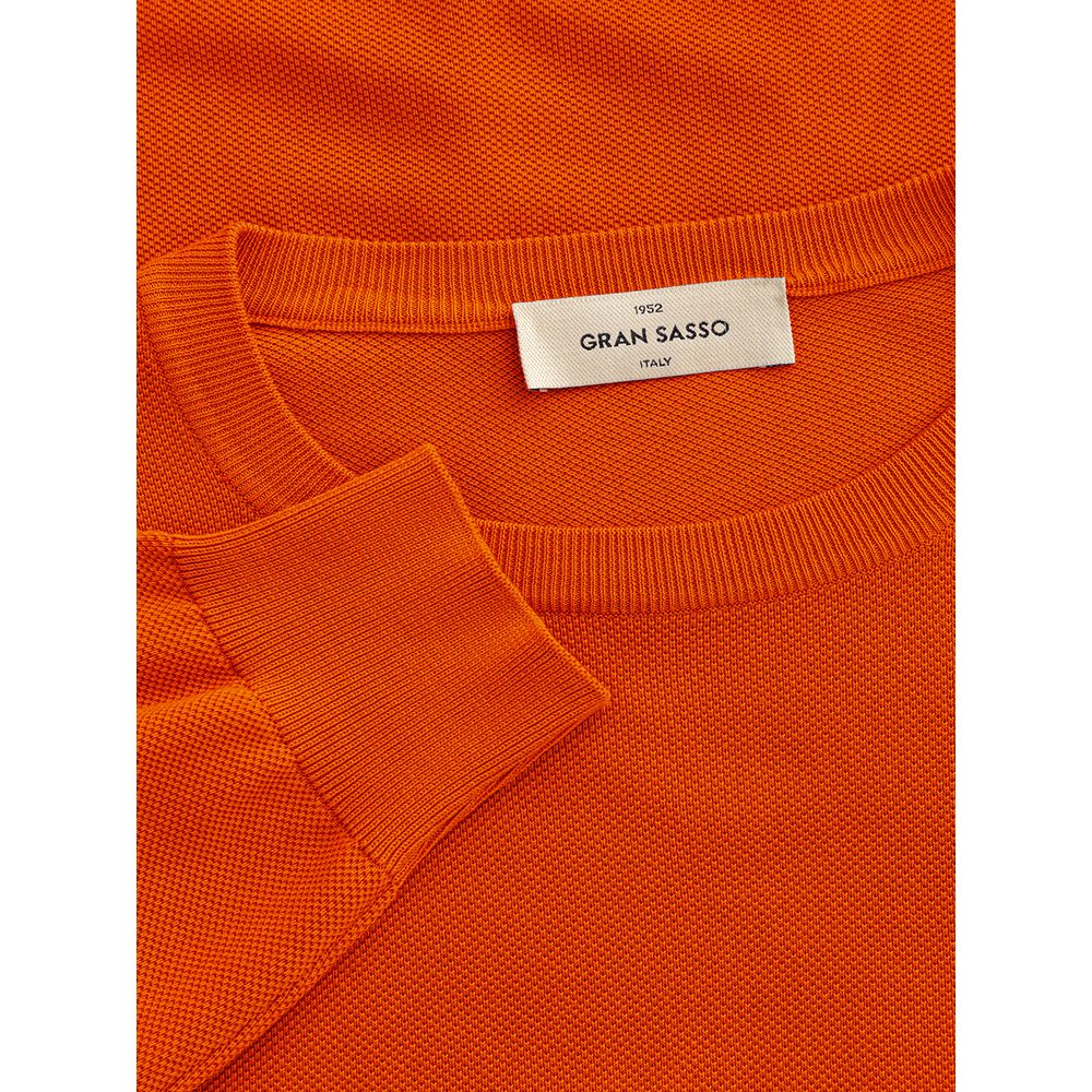 Classic Orange Cotton Sweater for Elegant Men