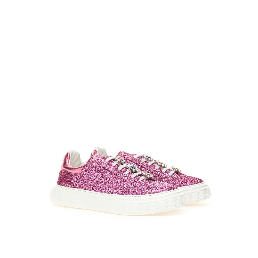Chic Fuchsia Leather Sneakers