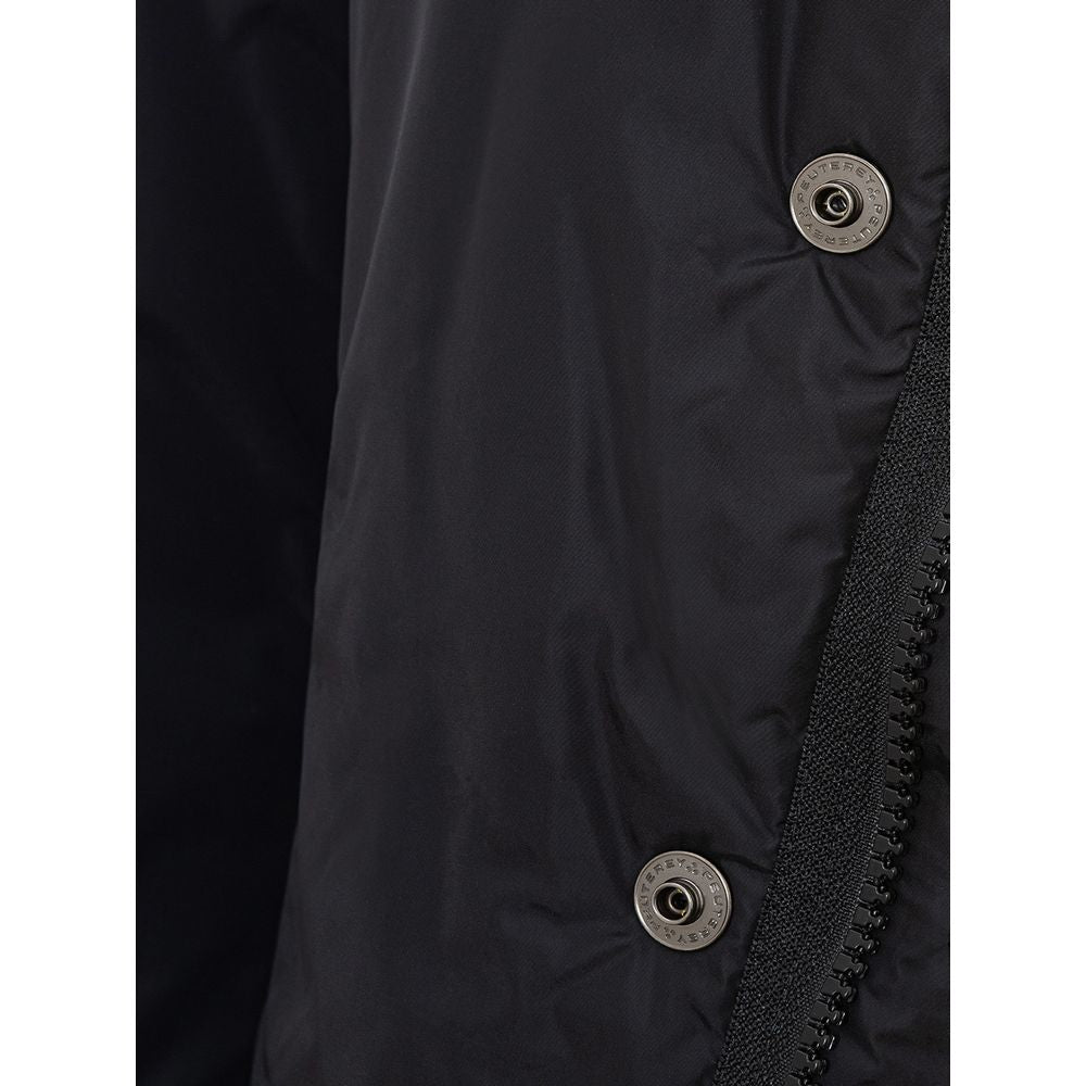 Sleek Black Polyamide Men's Jacket