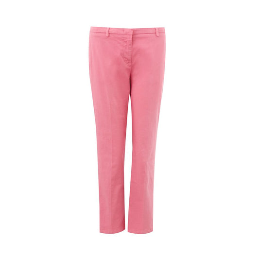 Elegant Cotton Pink Trousers for Sophisticated Style